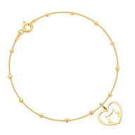 Bransoletki - Bransoletka pozłacana z kotkiem w sercu - miniaturka - grafika 1