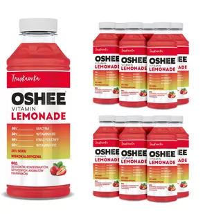 12x OSHEE Vitamin Lemonade truskawka 555 ml - Soki i napoje niegazowane - miniaturka - grafika 1