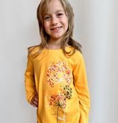 Bluzki dla dziewczynek - T-shirt z długim rękawem dla dziewczynki, z motywem kwiatowym, żółty 9-13 lat - miniaturka - grafika 1