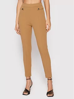 Spodnie damskie - Rinascimento Spodnie materiałowe CFC0018387002 Brązowy Slim Fit - grafika 1