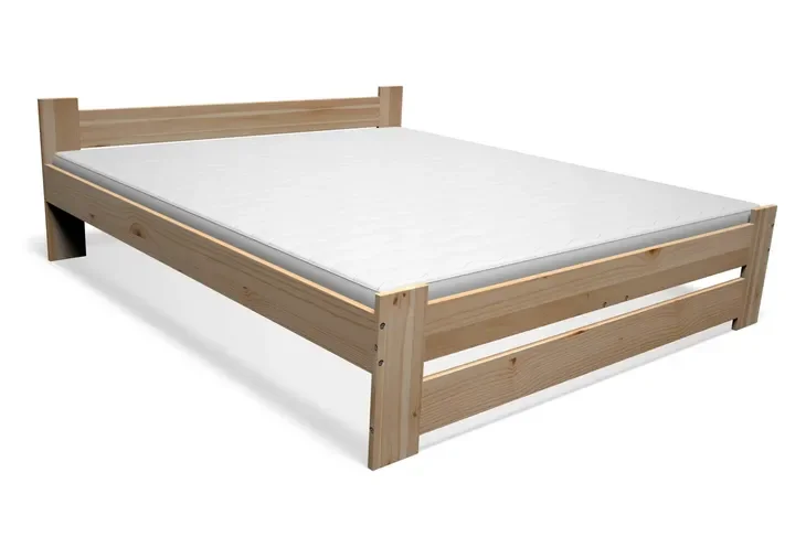 Łóżko Drewniane Sosnowe 140x200 + Stelaż + Materac