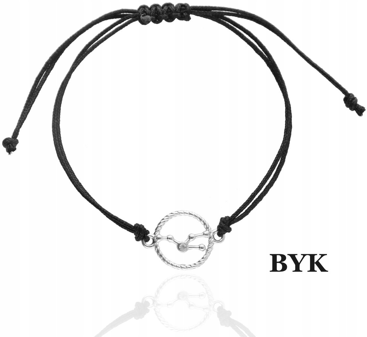 SREBRNA bransoletka sznurkowa BYK znak zodiaku srebro925 kolory