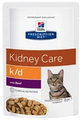 Mokra karma dla kotów - Hills PD Prescription Diet Feline k/d Kidney Care Wołowina 85g saszetka 24904-uniw - miniaturka - grafika 1