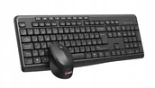 Zestawy myszka + klawiatura - C-Tech klawiatura z myszą WLKMC-04 Bezprzewodowy zestaw 2.4GHz CZ czarny - miniaturka - grafika 1