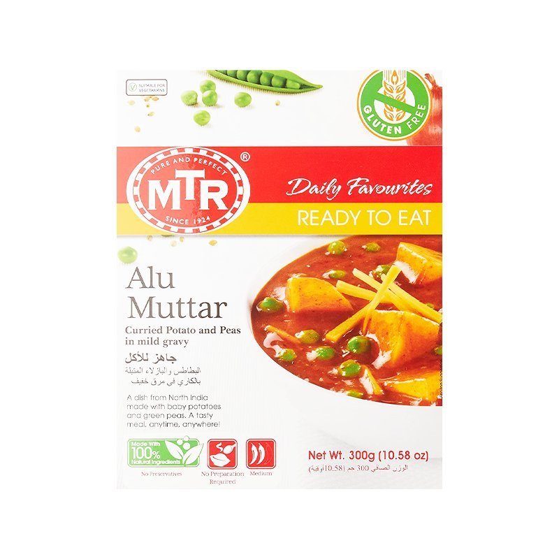 Gotowe danie MTR Aloo Muttar 300 g – ziemniaki zielony groszek w sosie