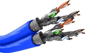 Kable miedziane - Kabel sieciowy CAT 7A duplex, S/FTP (PiMF), niebieski - miniaturka - grafika 1