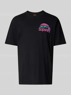 T-shirt z detalem z logo - Koszulki męskie - miniaturka - grafika 1