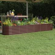 Lumarko Donica ogrodowa z malowanej proszkowo stali, 260x40x36 cm, brąz
