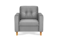 Fotele - Welurowy szary fotel do salonu ERISO - miniaturka - grafika 1