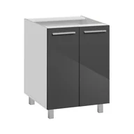 Szafki kuchenne - Szafka kuchenna stojąca, Salma, 60x58x81 cm, biel, grafit, połysk - miniaturka - grafika 1