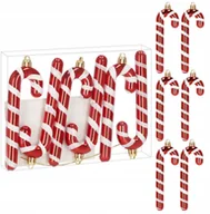 Bombki - Bombki choinkowe, laska cukrowa zestaw 6 szt. ozdoby świąteczne do stroika, nietłukące UNIWERSALNY - miniaturka - grafika 1