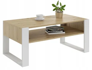 Prostokątna ława kawowa z półką - dąb artisan + biały C4-D63 - Ławy i stoliki kawowe Prostokątna ława kawowa z półką - dąb artisan + biały C4-D63 - Ławy i stoliki kawowe - miniaturka - grafika 1