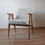 Fotele - Fotel 366 Chierowski lata 60 PRL/Drewniany/Beżowy - miniaturka - grafika 1