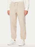 Spodnie sportowe męskie - BOSS Spodnie dresowe Contemp 50527562 Beżowy Regular Fit - miniaturka - grafika 1