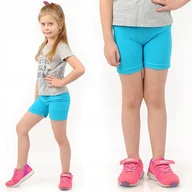 Spodenki damskie - Krótkie spodenki Legginsy 1/2 Kolarki Dziecięce Getry Szorty Turkusowe 134 - miniaturka - grafika 1