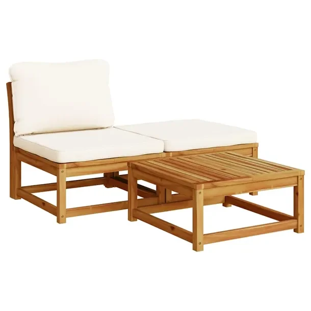 Zestaw Mebli Ogrodowych z Litego Drewna Akacjowego, Sofa 63x73x65 cm, Stoli