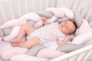 BabyMatex warkocz satynowy Ochraniacz do łóżeczka 200 cm RÓŻOWY - Pościel dla dzieci - miniaturka - grafika 3