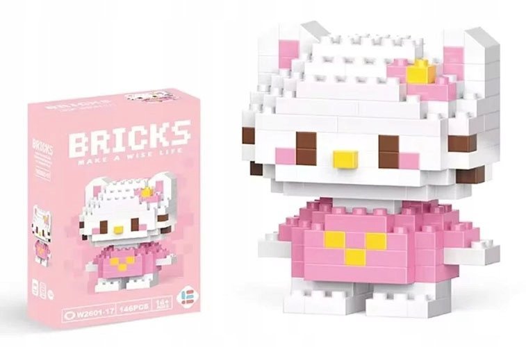Klocki konstrukcyjne HELLO KITTY dziecięce do składania dla dzieci 146 el.