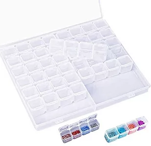 Jinlaili Plastikowe Pudełko Do Przechowywania, 56 Przegródek, Pudełko Na Narzędzia, Pudełka Do Przechowywania, Haftowane, Przezroczyste Pudełko Do S.. - Meble modułowe i akcesoria - miniaturka - grafika 1