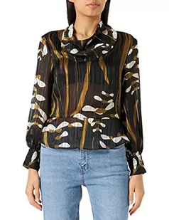 Sisley Damska bluza 5Y83LQ02W, czarna z uszami, Floreal Fantasy 73V, XS - Bluzy damskie - miniaturka - grafika 1