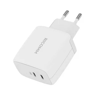 Ładowarka sieciowa 65W GaN Ricomm RC652 EU, 2xUSB-C + kabel USB-C 2.1m - Ładowarki do telefonów - miniaturka - grafika 2