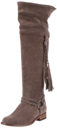 PIECES PIONA SHOP SUEDE BOOT - 17036240 damskie kozaki, beżowy - beżowy Hemp Sand - 36 EU