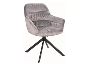 Krzesło tapicerowane ASTORIA II VELVET szare/czarne obrotowe - Krzesła - miniaturka - grafika 1