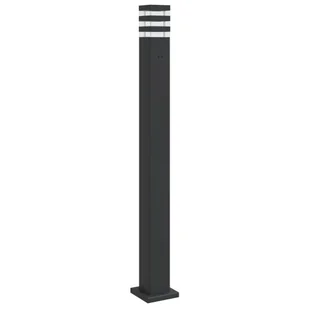 vidaXL Zewnętrzna lampa stojąca, z gniazdem, czarna, 110 cm, aluminium - Lampy ogrodowe - miniaturka - grafika 1