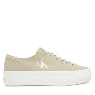 Tenisówki Calvin Klein Jeans Vulc Flatform Low Cv Mg YW0YW01763 Beżowy - Trampki damskie - miniaturka - grafika 1