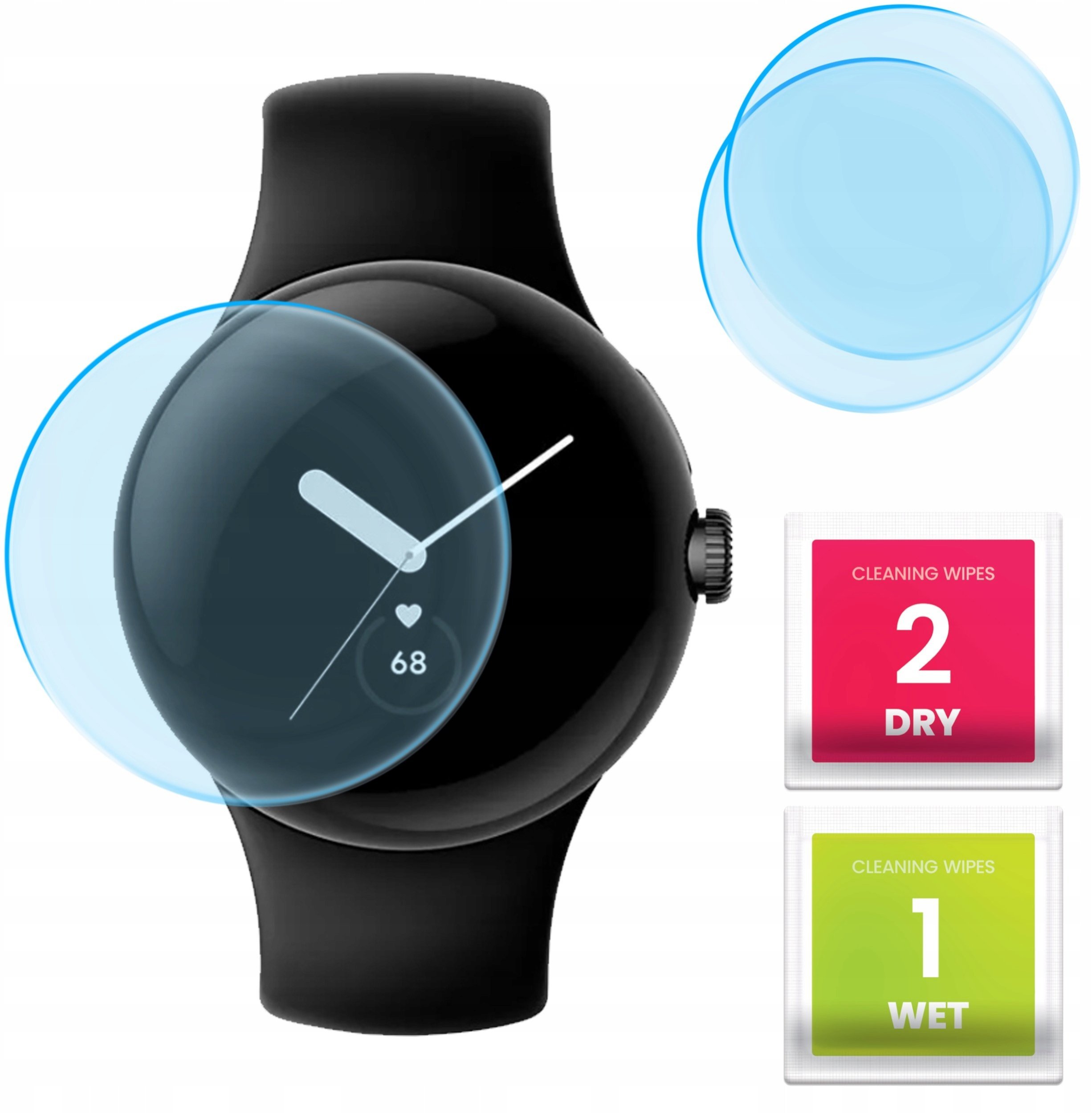 2-PAK Szkło Hybrydowe do Google Pixel Watch Szkiełko, Ochronne, Odporne