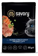 Mokra karma dla kotów - SAVORY Cat Adult Salmon and Peas 85g (saszetka) - miniaturka - grafika 1