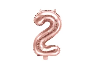 PartyDeco Balon foliowy cyfra 2, 14", różowe złoto FB10M-2-019R - Balony i akcesoria - miniaturka - grafika 1