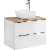 Szafki łazienkowe - Szafka z Blatem i Umywalką Nablatową 821B Capri White Comad Biały, Dąb Craft Złoty - miniaturka - grafika 1