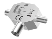Złącza, przejściówki, adaptery - Metalowy rozdzielacz antenowy ISY ISA-9029 Srebrny - miniaturka - grafika 1