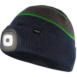 NEO Czapka z latarką LED, granatowo-szaro-zielona PREMIUM TOP-81-630 - Akcesoria BHP - miniaturka - grafika 1