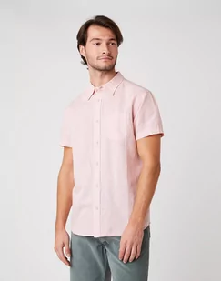 Koszula Męska Wrangler Ss 1Pkt Shirt Silver Pink W5J7Loxtu-M - Koszule męskie - miniaturka - grafika 1