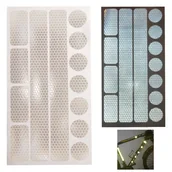 Zabezpieczenia dla dzieci - Naklejki odblaskowe ostrzegawcze na rower kask wózek srebrne zestaw 13szt - miniaturka - grafika 1