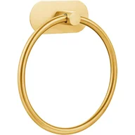 Wieszaki łazienkowe - Samoprzylepny wieszak na ręczniki, mocna przyczepność, nie wymaga wiercenia, stal nierdzewna, nowoczesny organizer łazienkowy, złoty - miniaturka - grafika 1