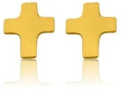 Biżuteria religijna - Złote kolczyki krzyżyki - miniaturka - grafika 1