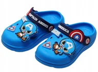 Buty dla chłopców - KLAPKI KAPCIE DZIECIĘCE BUTY SANDAŁKI KROKSY MARVEL KAPITAN AMERYKA 25-26 - miniaturka - grafika 1