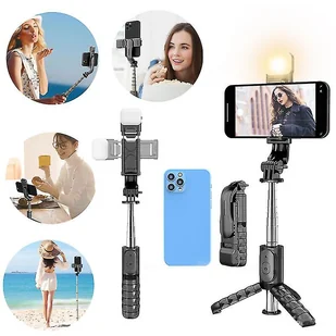 Coosilo Statyw Selfie Stick z lekkim 3 w1 wysuwany Bluetooth Selfie Stick Kompaktowy kij do selfie do fotografowania - Selfie stick - miniaturka - grafika 1