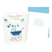 Kartki okolicznościowe i zaproszenia - Kukartka Karnet B6 Narodziny (chłopiec) - miniaturka - grafika 1