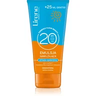 Balsamy i kremy do ciała - Lirene SUN Emulsja nawilżająca - SPF 20+ 25ml gratis! - miniaturka - grafika 1