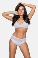 Komplety bielizny - Figi Damskie Z Tiulem Babell Kod 178 Białe  L - miniaturka - grafika 1