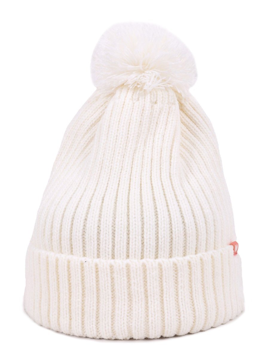 Czapka zimowa dziewczęca z pomponem ecru 54-56 YOCLUB