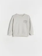 Bluzy i sweterki niemowlęce - Reserved - Bawełniana bluza z haftem - jasnoszary - miniaturka - grafika 1