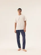 Dresy męskie - Długie spodnie piżamowe męskie Mode Henderson 2-pak granatowy, niebieski M - miniaturka - grafika 1