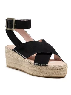 Espadryle damskie - Manebi Espadryle Wedges W Belt K 1.0 Wb Czarny - grafika 1