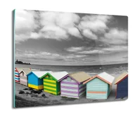Deski do krojenia - osłona do kuchenki ze szkła Domki plaża woda 60x52, ArtprintCave - miniaturka - grafika 1