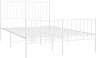 Łóżka - Elior Białe metalowe łóżko małżeńskie 140x200 cm - Romaxo - miniaturka - grafika 1